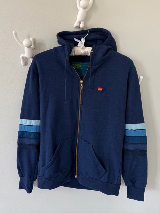 Aviator Nation Tops - Aviator Nation Size M, Smiley Face Hoodie, Royal Blue w/Striped Arms